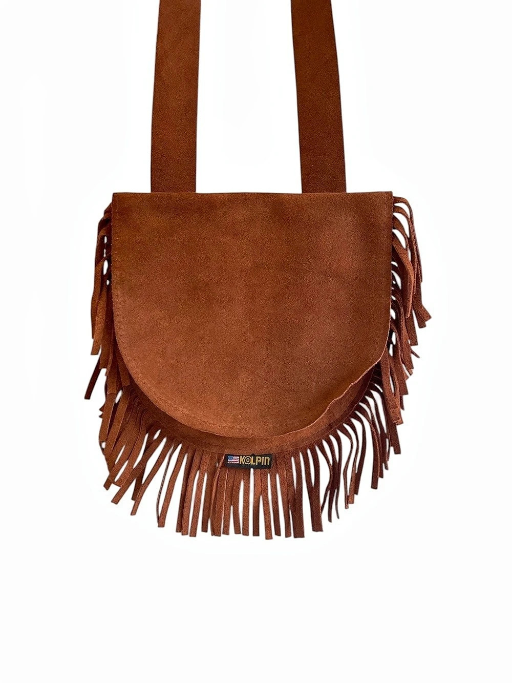 Koplin Fringe Suede Shoulder Bag in Brown